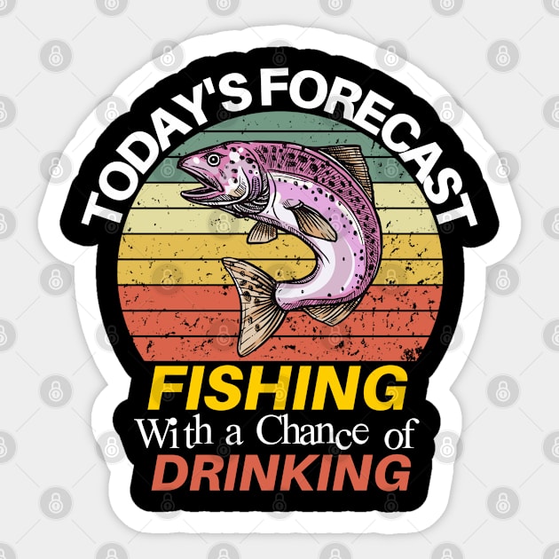 Fishing With a Chance of Drinking Sticker by Wilcox PhotoArt